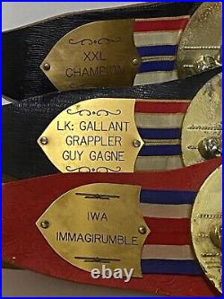 1980s IWA Championship Wrestling Belts Guy Gagne