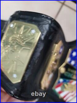 2004 Figures Toys WWE US Championship Replica Belt With Cover Used Rare As-Is EC11