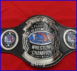 80's Florida Heavyweight Wrestling Championship Belt Brass Metal