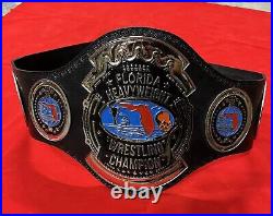 80's Florida Heavyweight Wrestling Championship Belt Brass Metal