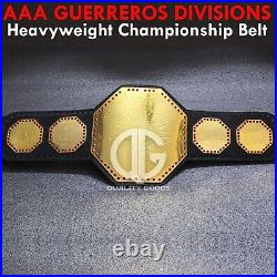 AAA Guerreros Championship Title Replica Belt 2MM BRASS Plates Adult Size