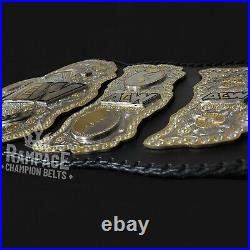 AEW Championship Belt Replica, 3 Layer, 4mm Brass Plates, Genuine Leather Title
