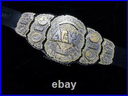 AEW World Heavyweight Championship Belt Dual Gold Plated 3 Layer, 4MM in Brass