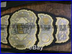 AEW World Heavyweight Championship Leather Belt 4mm Plates