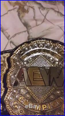 AEW World Heavyweight Championship Leather Belt 4mm Plates