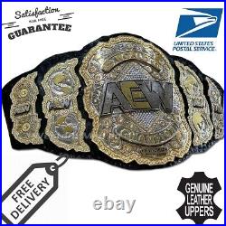 AEW World Heavyweight Championship Replica Title Belt Genuine Leather 2mm Brass