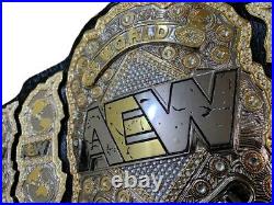 AEW World Heavyweight Championship Replica Title Belt Genuine Leather 2mm Brass