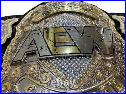 AEW World Heavyweight Championship Replica Title Belt Genuine Leather 2mm Brass