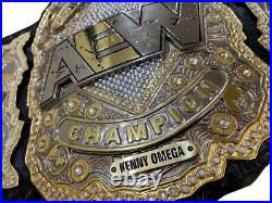 AEW World Heavyweight Championship Replica Title Belt Genuine Leather 2mm Brass