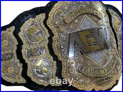 AEW World Heavyweight Championship Replica Title Belt Genuine Leather 2mm Brass