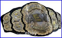 AEW World Heavyweight Championship Replica Title Belt Genuine Leather 2mm Brass