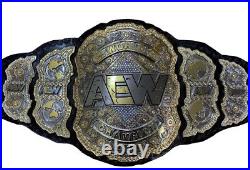 AEW World Heavyweight Championship Replica Title Belt Genuine Leather 2mm Brass