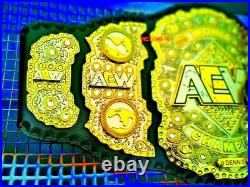 AEW World Heavyweight Championship wrestling leather Belt 4MM NEW