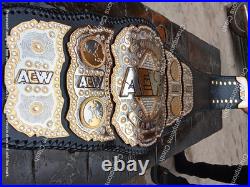 AEW World Wrestling Championship Title Replica Belt Adult Size Dual Plated Brass