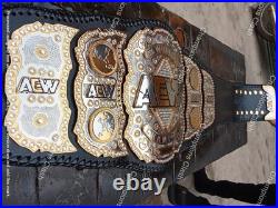 AEW World Wrestling Championship Title Replica Belt Dual Plated Brass Adult Size