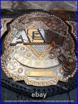 AEW World Wrestling Championship Title Replica Belt Dual Plated Brass Adult Size