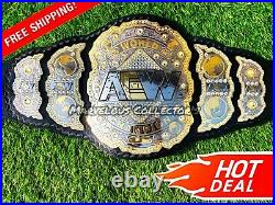 AEW Wrestling Championship Belt Adult Size Dual Plated in Brass FREE SHIPPING