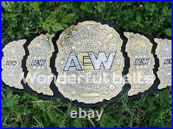 AEW Wrestling Championship Belt Replica 6mm Zinc Dual Layer Dual Plate NEW