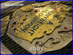 AWA INMATE Heavyweight Championship Belt 4mm Zinc Black leather Strap