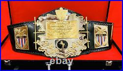 AWA World Heavyweight Championship Leather 2MM Brass Belt Plates Adult Size