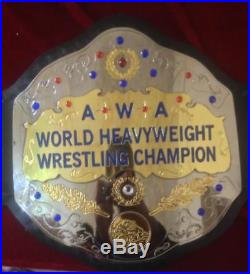 AWA Wrestling Championship Belt Adult Metal Brass plates