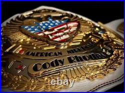 American Nightmare Cody Rhodes Championship Leather Belt 24KT Gold Zinc Stack