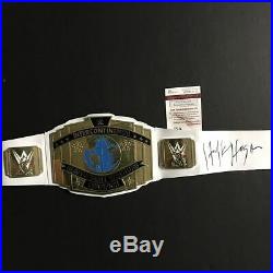 Autographed/Signed HULK HOGAN White Replica Toy Championship Title Belt JSA COA