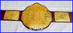 BIG GOLD WORLD HEAVYWEIGHT CHAMPIONSHIP REPLICA BELT Adult 2MM BRASS BROWN STRAP BIG GOLD WORLD HEAVYWEIGHT CHAMPIONSHIP REPLICA BELT Adult 2MM BRASS BROWN STRAP