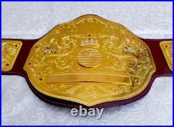 BIG GOLD WORLD HEAVYWEIGHT CHAMPIONSHIP REPLICA BELT Adult 2MM BRASS BROWN STRAP BIG GOLD WORLD HEAVYWEIGHT CHAMPIONSHIP REPLICA BELT Adult 2MM BRASS BROWN STRAP