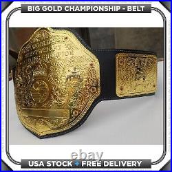 BIG GOLD World Heavyweight Championship Replica Tittle Belt Adult 2MM Brass