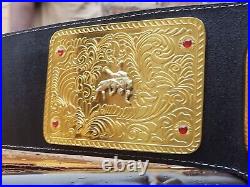 BIG GOLD World Heavyweight Championship Replica Tittle Belt Adult 4MM BrassPlate