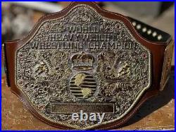 BIG GOLD World Heavyweight Championship Replica Tittle Belt Brown 6MM DieCast