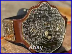 BIG GOLD World Heavyweight Championship Replica Tittle Belt Brown 6MM DieCast