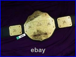 BIG GOLD World Heavyweight Wrestling Championship Belt Real Leather Custom Belt