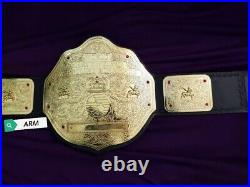 BIG GOLD World Heavyweight Wrestling Championship Belt Real Leather Custom Belt