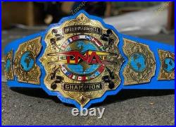 BLUE TNA Heavyweight Wrestling Championship Replica Title Belt 4mm Adult Size BLUE TNA Heavyweight Wrestling Championship Replica Title Belt 4mm Adult Size