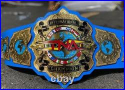 BLUE TNA Heavyweight Wrestling Championship Replica Title Belt 4mm Adult Size BLUE TNA Heavyweight Wrestling Championship Replica Title Belt 4mm Adult Size