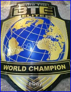 BTE World Championship Leather Belt 2MM Brass Metal Plates Adult size
