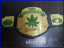Best Quality 420 Weed World Heavyweight Championship Belt 2mm Brass Metal Plates