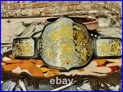 Big Gold Vegas World Heavyweight Championship Leather Belt Dual Plated