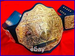 Big Gold World Heavyweight Championship Replica Belt -4MM Die-Cast Plates, Adult