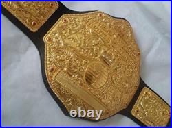 Big Gold Wrestling Championship Belt Adult Replica World Title Belt Faux Leather