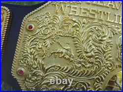 Big Gold Wrestling Championship Belt Adult Replica World Title Belt Faux Leather