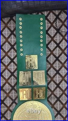 Big Green Worldwide Wrestling Championship Belt, Title Belt 2mm Brass On