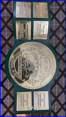 Big Green Worldwide Wrestling Championship Belt, Title Belt 2mm Brass On
