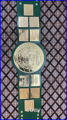 Big Green Worldwide Wrestling Championship Belt, Title Belt 2mm Brass On