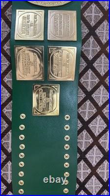 Big Green Worldwide Wrestling Championship Belt, Title Belt 2mm Brass On