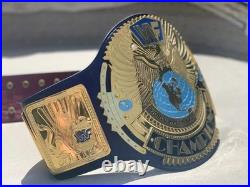 Block Logo Big Eagle Heavyweight Wrestling Championship belt 4mm Zinc Blue