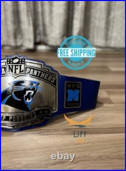 Carolina Panthers NFL Super Bowl Championship Belt 2mm Brass plates Adult Size