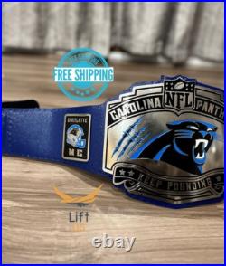 Carolina Panthers NFL Super Bowl Championship Belt 2mm Brass plates Adult Size